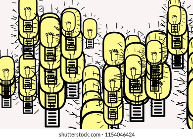 Conceptual background bulb for design catalog or texture. Vector artwork.