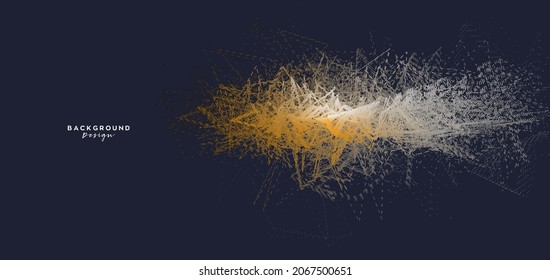 Conceptual background with colorful particle wave. Abstract creative scribble line wave. Modern vector illustration.