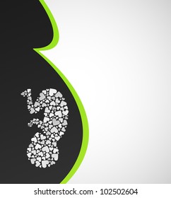 Conceptual background of the embryo, consisting of hearts