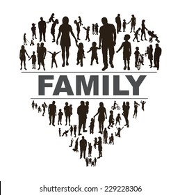 Conceptual background with happy family.