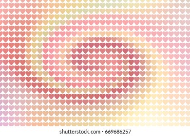 Conceptual background heart or love pattern for design. Style of mosaic or tile. Vector illustration graphic.