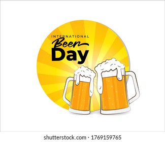 conceptual background for international beer day-vector illustration