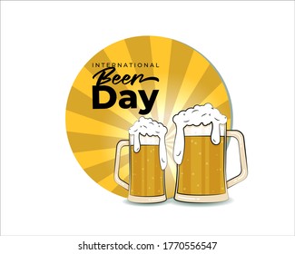 conceptual background for international beer day-vector illustration