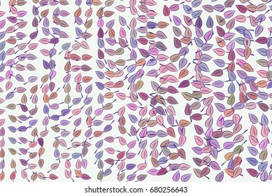 Conceptual background leaves drawing pattern for design. Style of mosaic or tile. Vector illustration graphic.
