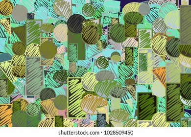 Conceptual background mixed or mutiple shapes for design catalog or texture. Cartoon style vector.