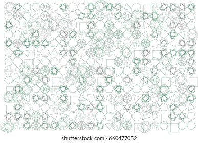 Conceptual background mixed pattern for design. Style of mosaic or tile. Vector illustration graphic.
