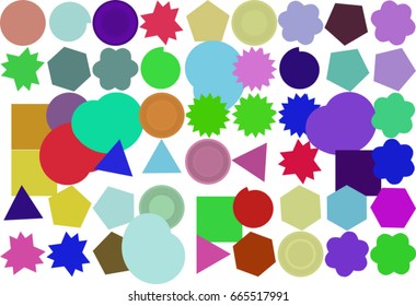 Conceptual background mixed pattern for design. Style of mosaic or tile. Vector illustration graphic.
