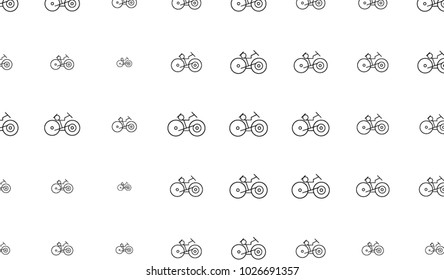 Conceptual background outline of bicycle for design catalog or texture. Cartoon style vector.