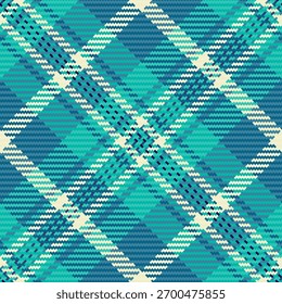 Conceptual background pattern plaid, paint texture vector tartan. Throw textile seamless fabric check in cyan and teal colors palette.