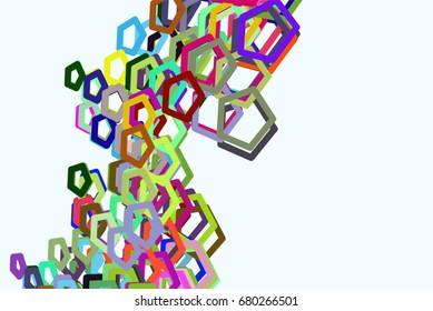 Conceptual background pentagon pattern for design. 3D perspective view. Vector illustration graphic.