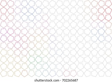 Conceptual background pentagon pattern for design. Style of mosaic or tile. Vector illustration graphic.