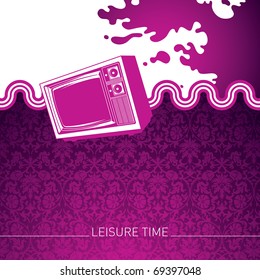 Conceptual background with retro tv. Vector illustration.