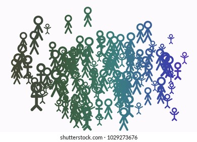 Conceptual background sign of people or human for design catalog or texture. Cartoon style vector.