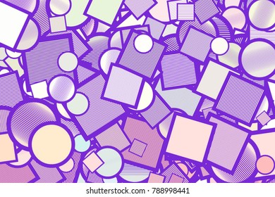 Conceptual background square, circle or ellipse with lines for design catalog or texture. Vector artwork.