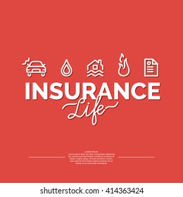 Conceptual banner life insurance and property.