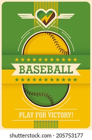 Conceptual baseball poster design. Vector illustration.