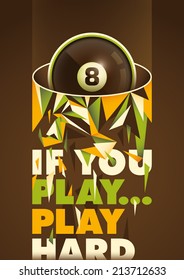 Conceptual billiards poster. Vector illustration.