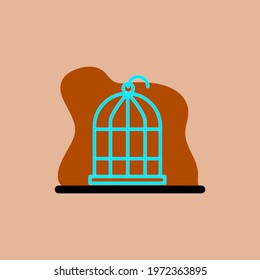 Conceptual Bird Cage Vector Icon Design Illustration eps10