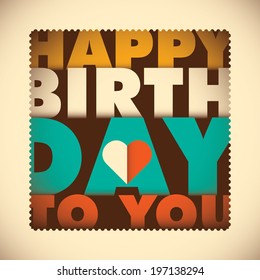 Conceptual birthday card design. Vector illustration.