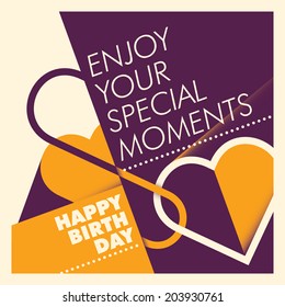 Conceptual birthday card. Vector illustration.