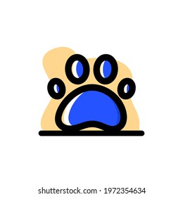 Conceptual Blue Dog Footprint Vector Illustration Design eps10