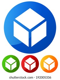 Conceptual box graphic - delivery, shipping, warehouse, product, logistic, packaging concepts