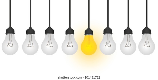 conceptual bulb, isolated on white background vector illustration