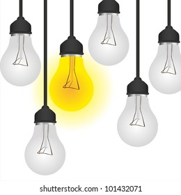 conceptual bulb, isolated on white background vector illustration