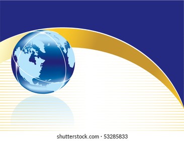 Conceptual business background with globe in editable vector format