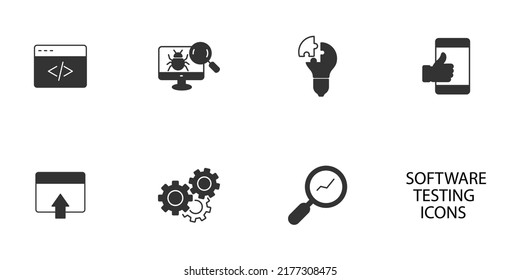 Conceptual Business Illustration With Vector Icons And The Words Software Testing Icons Set . Conceptual Business Illustration With Vector Icons And The Words Software Testing Pack Symbol Vector Eleme