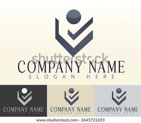 Conceptual business logo with sleek unifying lines.