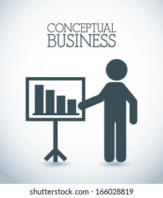 conceptual business over gray background vector illustration
