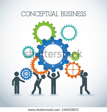 conceptual business over gray background vector illustration