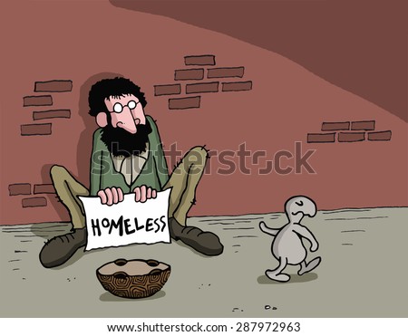 Conceptual cartoon about charity, helping others