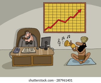 Conceptual cartoon about company profit