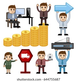Conceptual Cartoon Business Vector Graphics