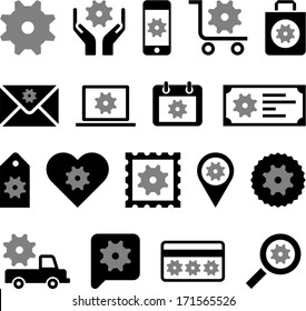 Conceptual COGWHEEL icons