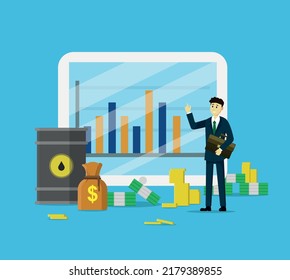 Conceptual composition with businessman and various items.