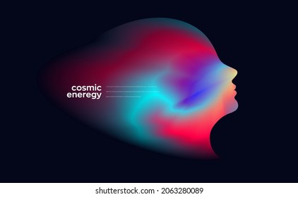 El cosmos conceptual se enfrenta a un elemento de fondo del concepto. Ilustración vectorial en concepto de tecnología, comunicación, ciencia, digital.