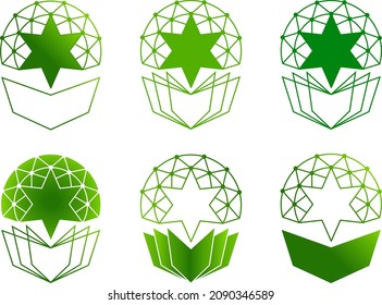 conceptual creative logo, head connections and books. green gradient color
