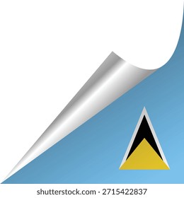 Diseño conceptual con una esquina de papel doblada con un elemento triangular.