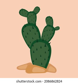Conceptual design of flower or cactus plant vector illustration, great for icon drawing, plant illustration, plant decoration