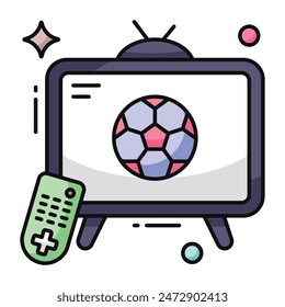 Conceptual design icon of watching match