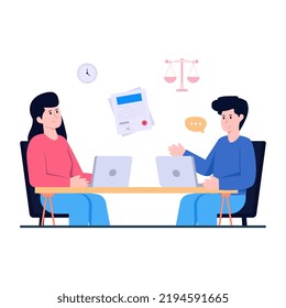 Conceptual design illustration of case study, flat vector