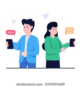 Conceptual design illustration of mobile chat