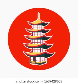 conceptual design Illustration vector  Asian temple.