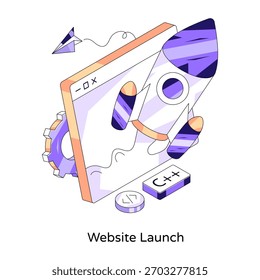 Ilustración de diseño conceptual del lanzamiento del Web