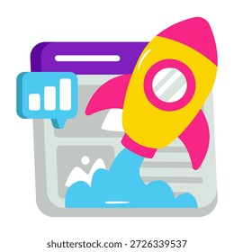 Ilustração do design conceitual do lançamento do site
