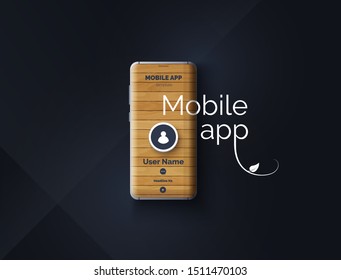 Conceptual design of a mobile application. Modern abstract user interface design. Vector illustration.