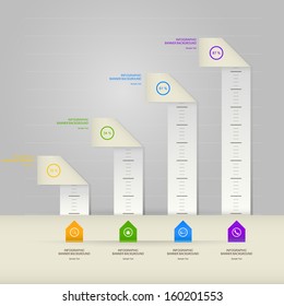Conceptual design of paper Infographics for business and commercial - Vector illustration
